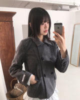 Romkin incision collar short jacket coat