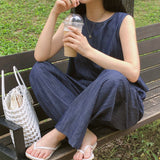 Amang Linen Denim Sleeveless Shirt