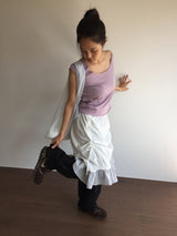 Le Shirring Curtain Midi Skirt (2color)