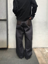 Ruiner Leather Pocket Raw Denim Pants