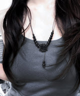 vintage black rose knot necklace