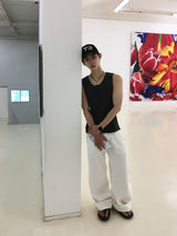 ウェインヘンリーネックピグメントノースリーブ 3C