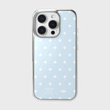 holiday epoxy bumper case (silver frame / skyblue mini dot)