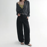 [4 Sizes] [Leanti] Seam Wide Curved Pants - 4 Colors