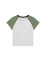 1/2 MULTI SKULL RAGLAN TEE (WHITE/GREEN)