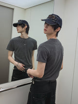 26SS★ [PLAN MADE] バーベル マッスルフィット リブ ハーフ Tシャツ