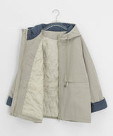 Pump Check Color Matching Hood Bomber Padding Jumper