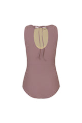 BACK RIBBON LEOTARD SWIMSUIT_Mauve Pink