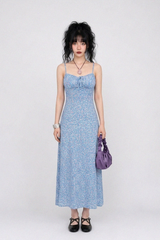 BLISSFUL FLORAL TIE-STRAP DRESS