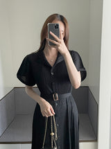 オルン プリーツ ロングワンピース (Belt Set)