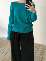 Slash mohair off-shoulder knit (3 colors)