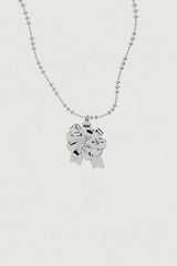 [925SILVER] ローズティーリボンネックレス