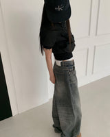 Wad wide denim pants
