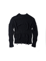EMPTY KNIT BLACK HOODIE