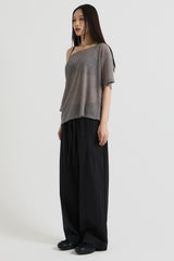 ニットワンショルダーTシャツ, Charcoal