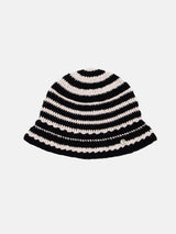 Stripe Cotton beanie-Black