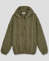 Lune Cable Half Zip-Up Hoodie Knit
