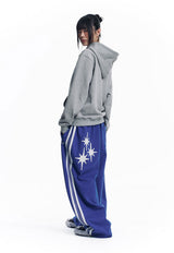 Star Piping Track Balloon Sweat Pants - Blue