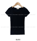 [U-BASIC] Slimming Basic Square Neck S/S T-shirt
