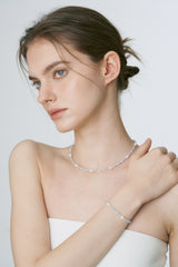 Silver925_パステルパール_ネックレス (Blue,Pink)