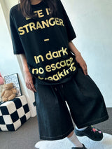 Ody Letter Graphic Oversized T-Shirt 4color