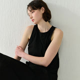 BASIC SUMMER SLEEVELESS ONE PIECE BLACK
