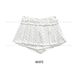Rear Dot Pleated Mini Skirt Pants