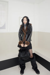 Chic Mood Brown Fur Cardigan