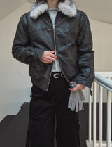 Kati Real Raccoon Fur Leather Jacket