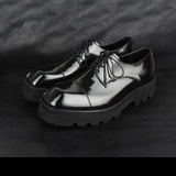 DAVID STONE SQUARE TOE LACE-UP DERBY SHOES