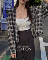 [MADE] Betin see-through checkered shirt