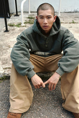 PIGMENT HENLEY NECK BUTTON HOODIE