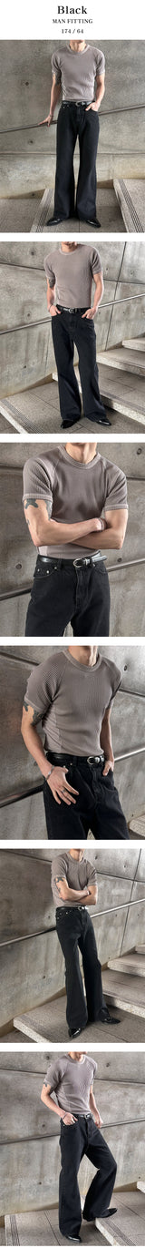 [Unisex] アンダーカッティングブーツカットパンツ