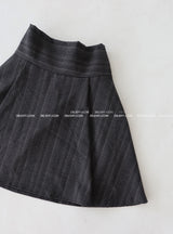 Autumn Stripe Flare Midi Skirt