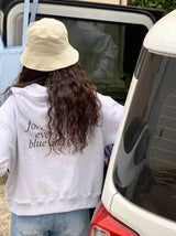 a spring hoodie jacket, melange white