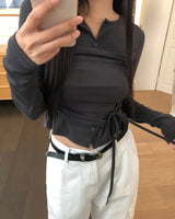 Waing bustier long-sleeved cardigan set