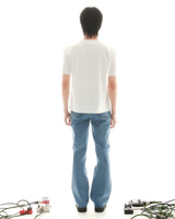 スタッドブーツカットデニムパンツ (LIGHT BLUE) メン