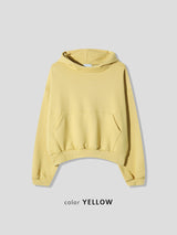 No.1474 high neck crop hood T (3color)