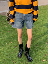 [UNISEX] Perrin ストライプカラスウェットシャツ