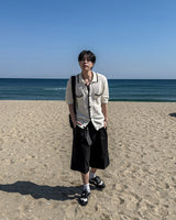 (belt presentation) Cotton Bermuda Pants