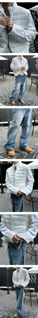 [Unisex] Hive curve line denim pants(2color)