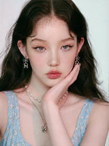 Kitty and Bow Piercing - Silver Color