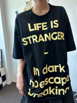 Ody Letter Graphic Oversized T-Shirt 4color