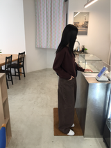 カールスウォッシュブラウンデニムパンツ