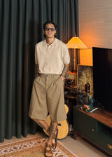 Overfit Bermuda Backbanding Slacks Shorts 3COLOR