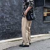 LMN DeFace Two-Tuck Cotton Semi-Wide Pants (4 colors)