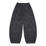 XP295 Icey Linen Balloon Denim Pants (BLACK)