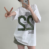TL Overfit Lettering Printing Short Sleeve Tee