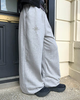 Leah Studded Banding Wide Training Jogger Pants