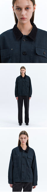 CANVAS COTTON WORK JACKET_BLUE GREEN